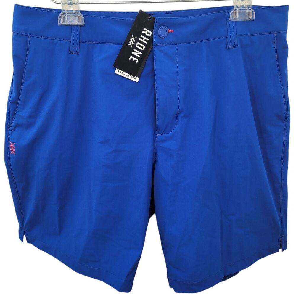Rhone Resort Collection Blue Quick Drying‎ Side Vent Flat Front Men's Shorts